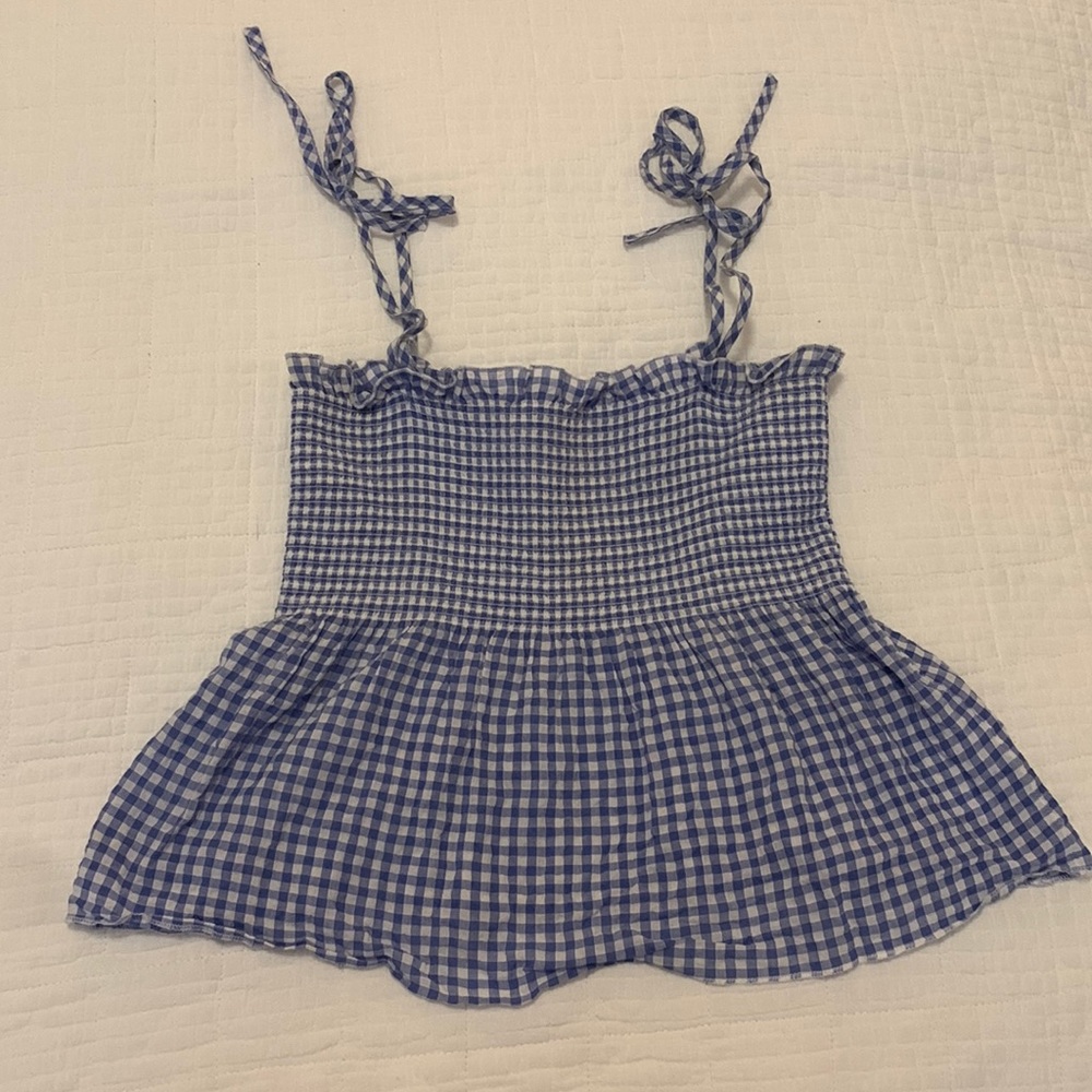 Abercrombie gingham blue tank top